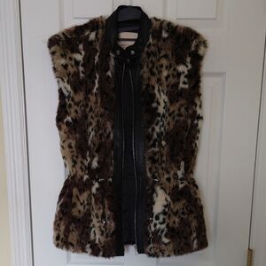 Rebecca Taylor Faux Fur Leather Vest